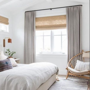 Bedroom drapes and blinds