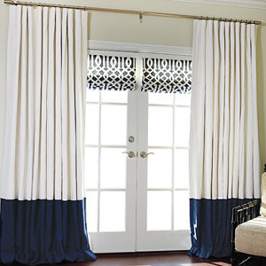 Blue White Drapes