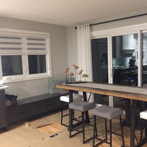 Living room drapes and blinds