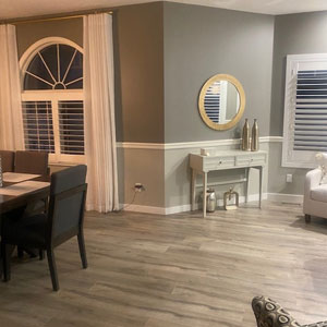 Living room drapes and blinds