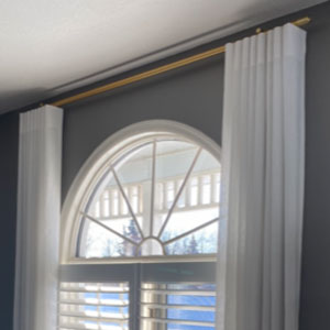 Living room drapes and blinds